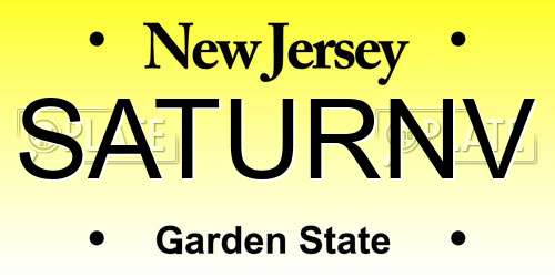 SATURNV New Jersey License Plate