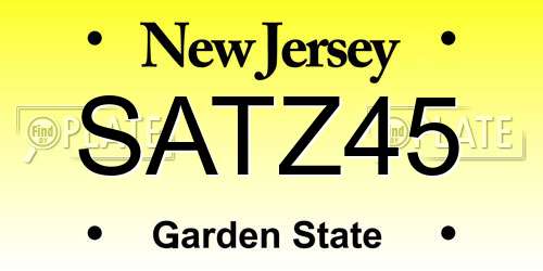 SATZ45 New Jersey License Plate