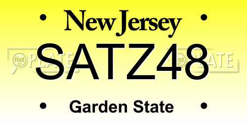 SATZ48 New Jersey License Plate