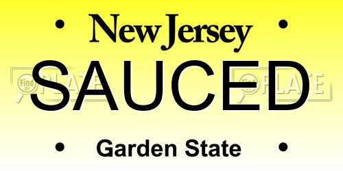 SAUCED New Jersey License Plate