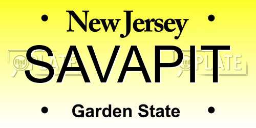SAVAPIT New Jersey License Plate