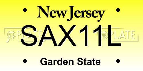 SAX11L New Jersey License Plate
