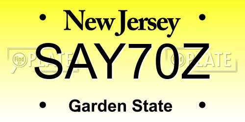 SAY70Z New Jersey License Plate