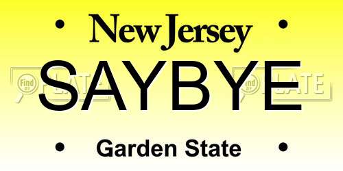 SAYBYE New Jersey License Plate