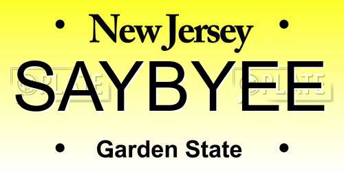 SAYBYEE New Jersey License Plate