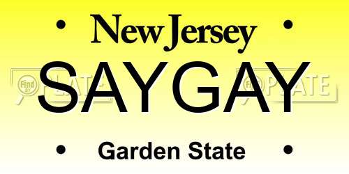 SAYGAY New Jersey License Plate