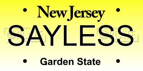 SAYLESS New Jersey License Plate
