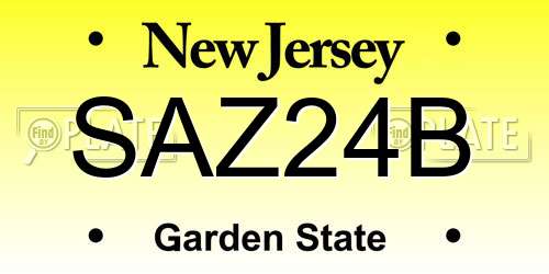 SAZ24B New Jersey License Plate