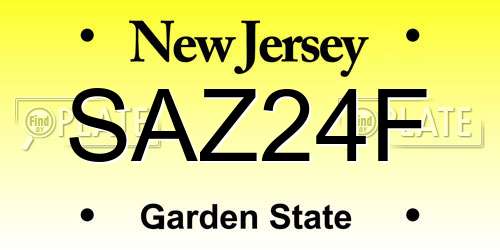 SAZ24F New Jersey License Plate