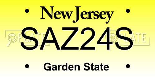 SAZ24S New Jersey License Plate
