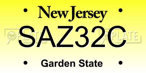 SAZ32C New Jersey License Plate
