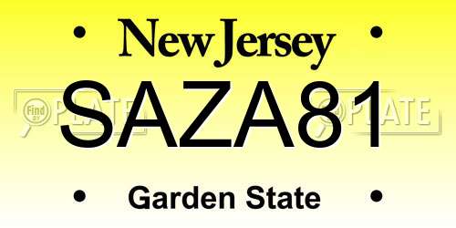 SAZA81 New Jersey License Plate