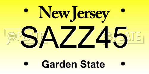 SAZZ45 New Jersey License Plate