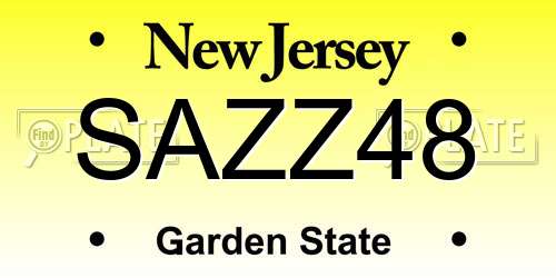 SAZZ48 New Jersey License Plate