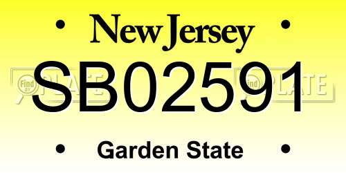 SB02591 New Jersey License Plate