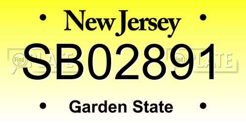 SB02891 New Jersey License Plate