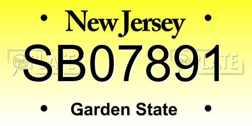 SB07891 New Jersey License Plate
