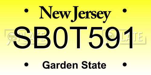 SB0T591 New Jersey License Plate