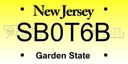 SB0T6B New Jersey License Plate