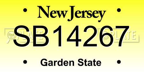 SB14267 New Jersey License Plate