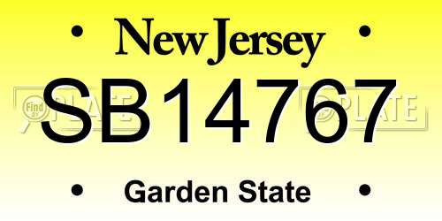 SB14767 New Jersey License Plate