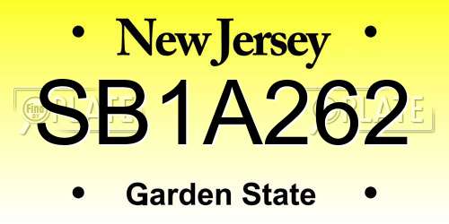 SB1A262 New Jersey License Plate