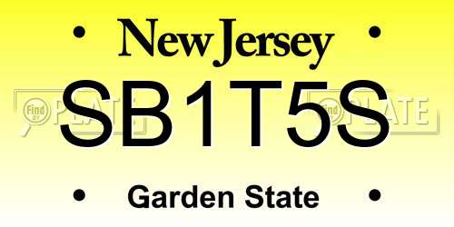 SB1T5S New Jersey License Plate