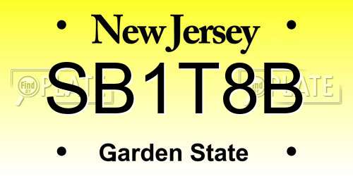 SB1T8B New Jersey License Plate