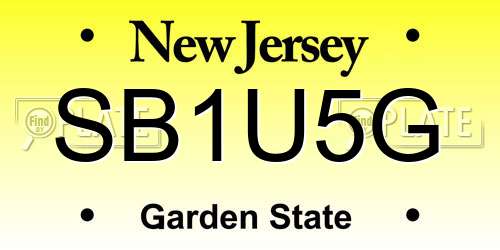 SB1U5G New Jersey License Plate