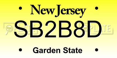 SB2B8D New Jersey License Plate