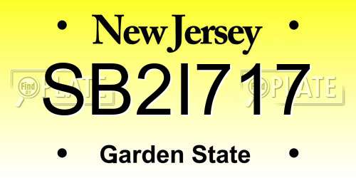 SB2I717 New Jersey License Plate