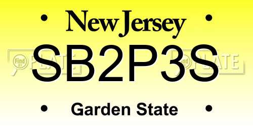 SB2P3S New Jersey License Plate