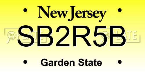 SB2R5B New Jersey License Plate