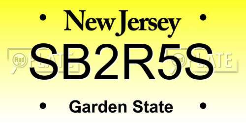 SB2R5S New Jersey License Plate