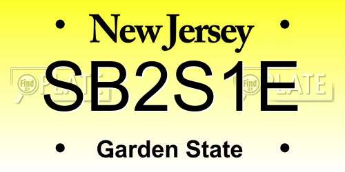 SB2S1E New Jersey License Plate