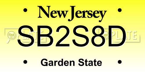 SB2S8D New Jersey License Plate
