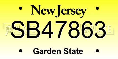 SB47863 New Jersey License Plate