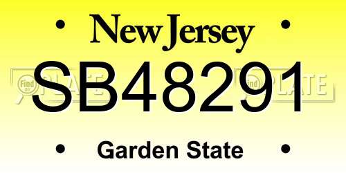 SB48291 New Jersey License Plate
