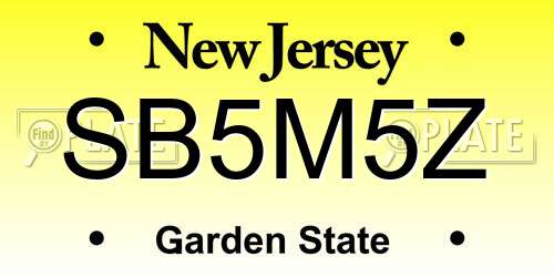 SB5M5Z New Jersey License Plate