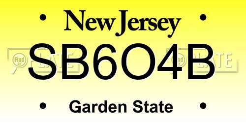 SB6O4B New Jersey License Plate