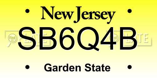SB6Q4B New Jersey License Plate