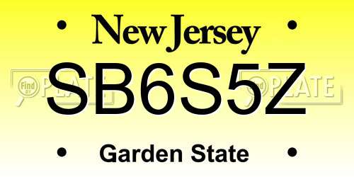 SB6S5Z New Jersey License Plate