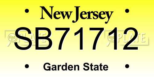 SB71712 New Jersey License Plate