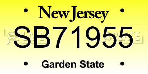 SB71955 New Jersey License Plate