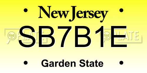 SB7B1E New Jersey License Plate