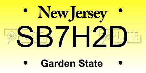 SB7H2D New Jersey License Plate