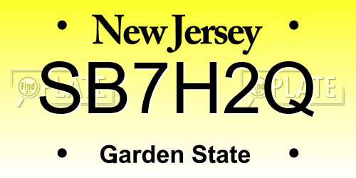 SB7H2Q New Jersey License Plate