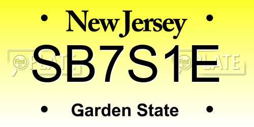 SB7S1E New Jersey License Plate