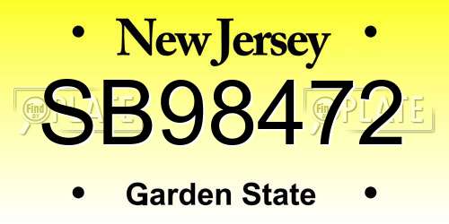 SB98472 New Jersey License Plate