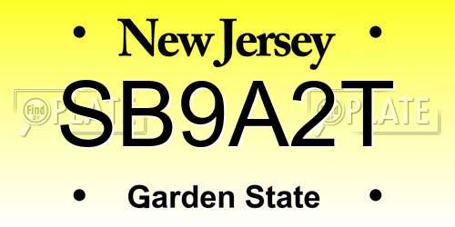 SB9A2T New Jersey License Plate